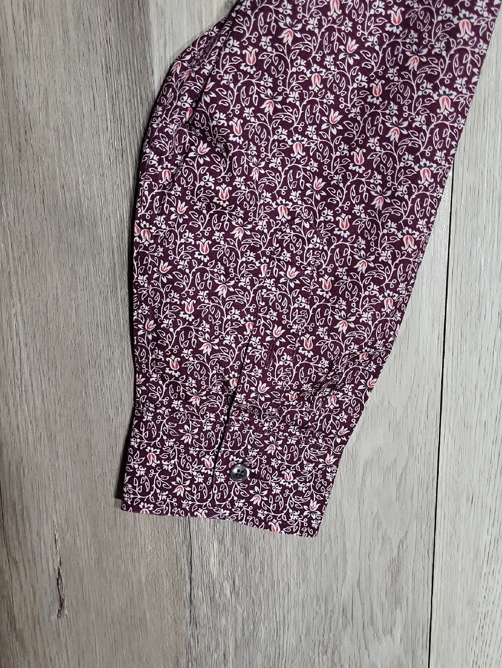 LL Bean Wrinkle Free Floral Button Down Shirt Womens XL 100% Cotton Long Sleeve - Picture 6 of 9